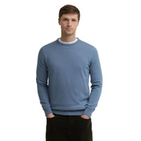 Barbour Mens Sweater Pima Cotton Crewneck Tarn Blue
