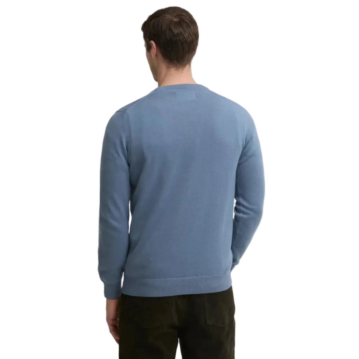 Barbour Mens Sweater Pima Cotton Crewneck Tarn Blue