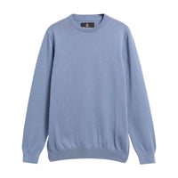 Barbour Mens Sweater Pima Cotton Crewneck Tarn Blue