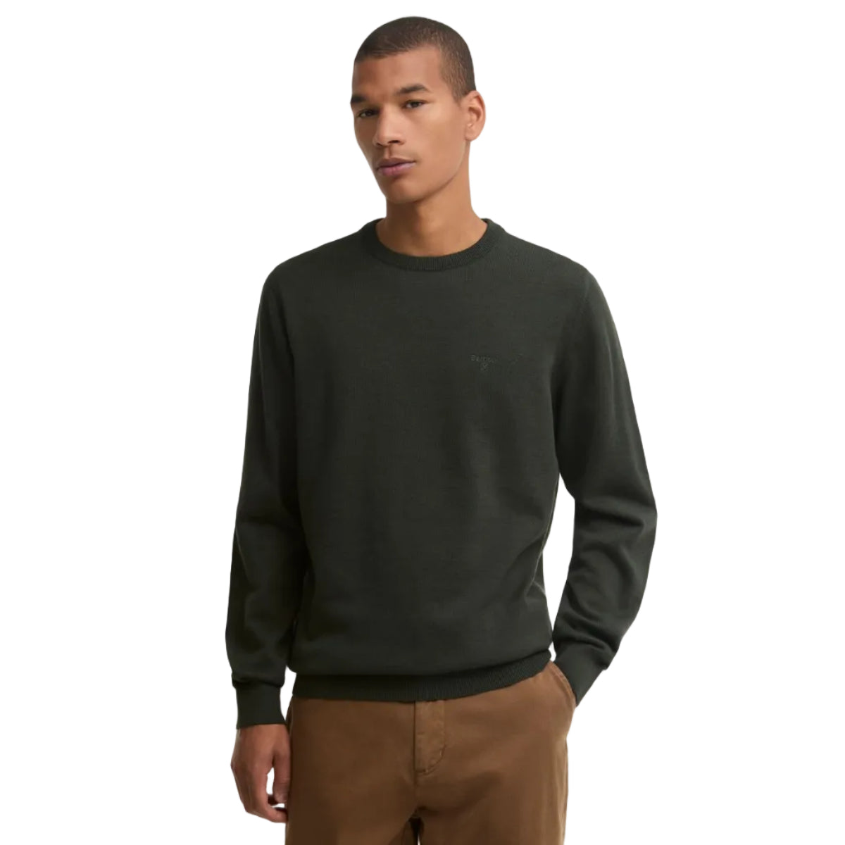 Barbour Mens Sweater Pima Cotton Crewneck Sage