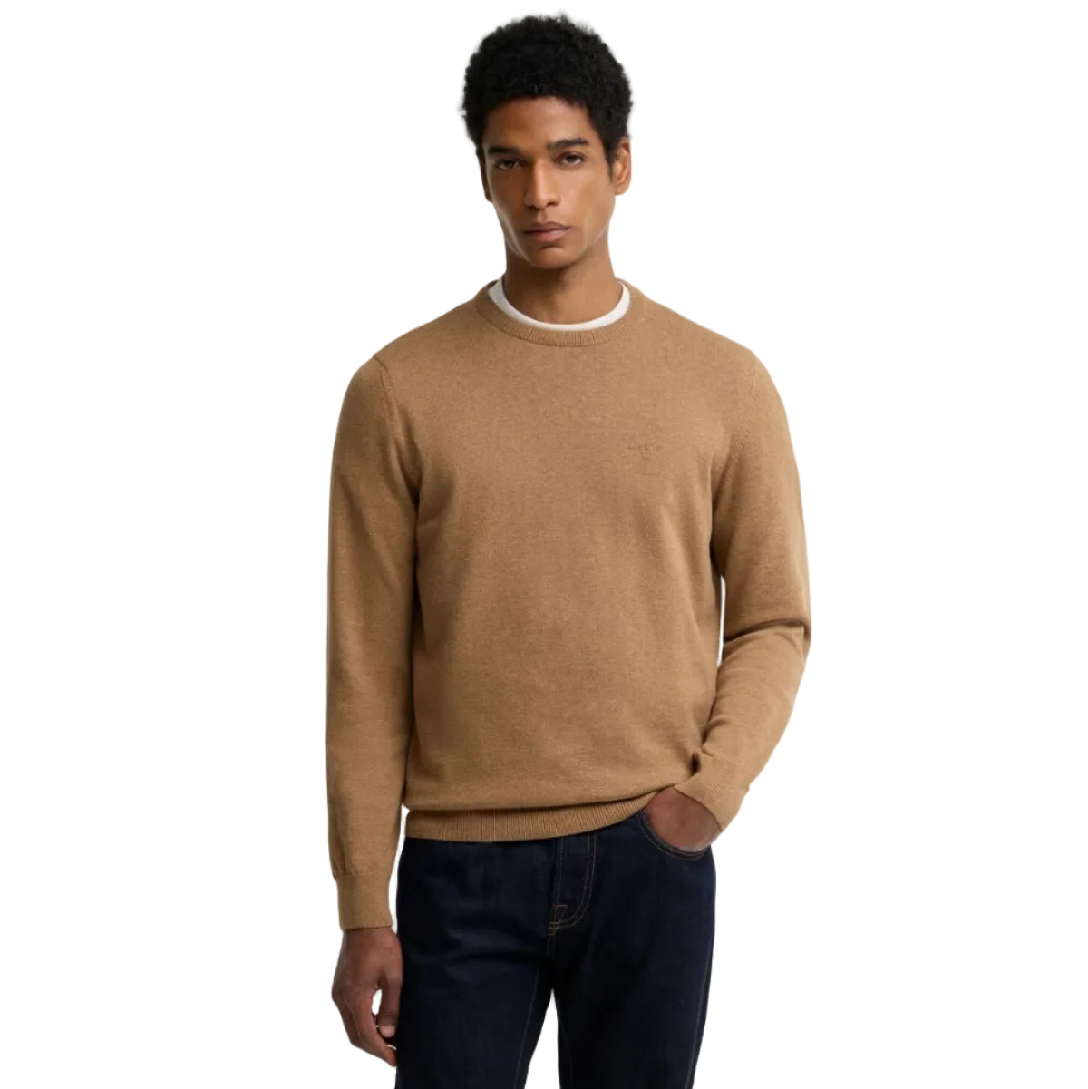 Barbour men's sandstone cotton jumper