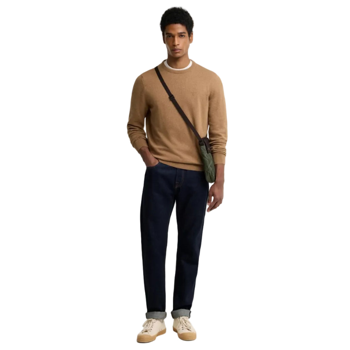 Barbour men's sandstone cotton jumper