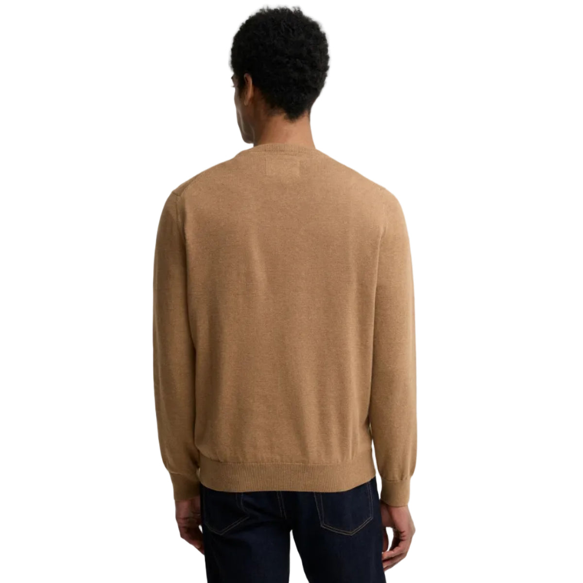 Barbour Mens Sweater Pima Cotton Crewneck Sandstone