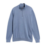 Barbour Mens Half Zip Cotton Knitted Jumper Tarn Blue