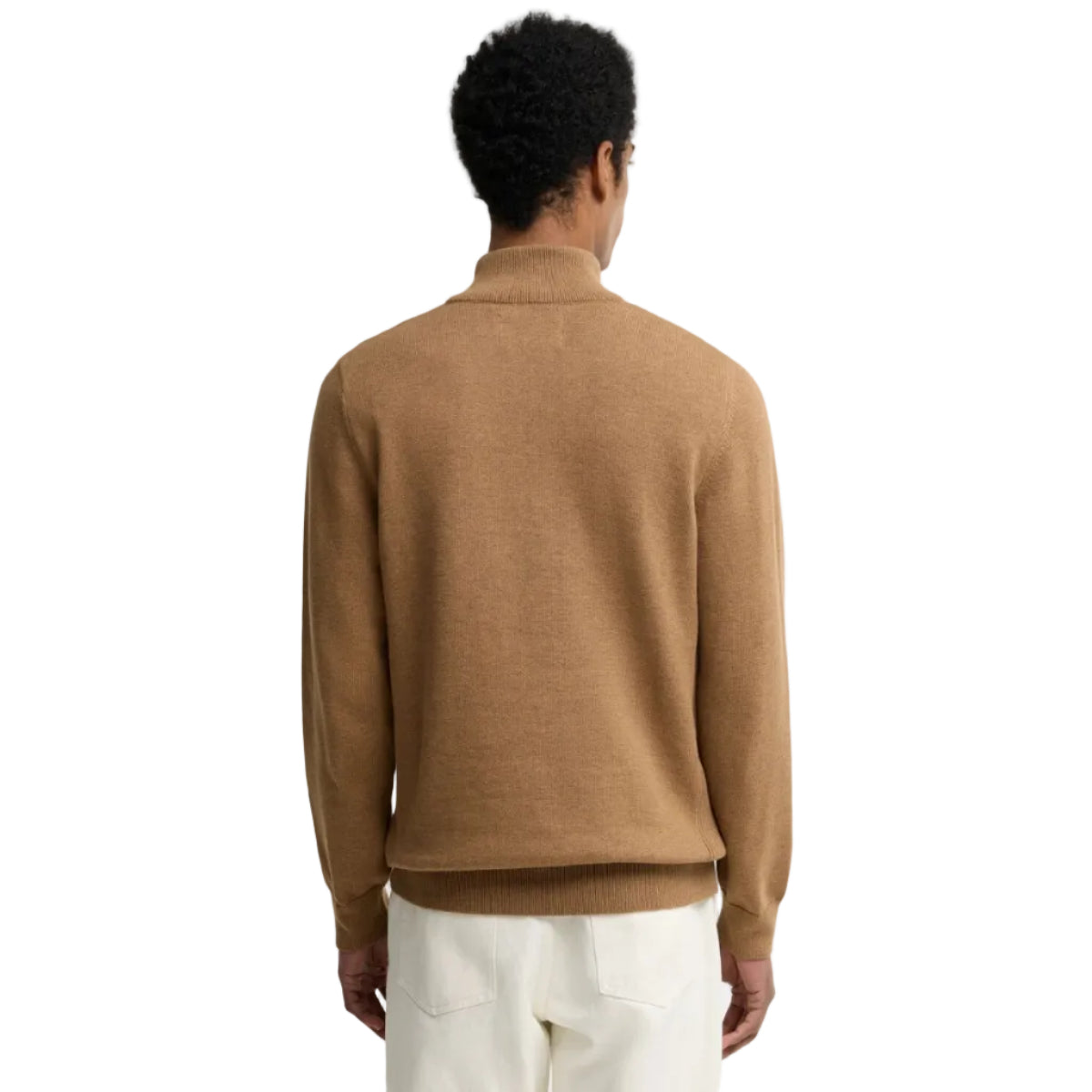 Barbour men's sandstone cotton half-zip jumper