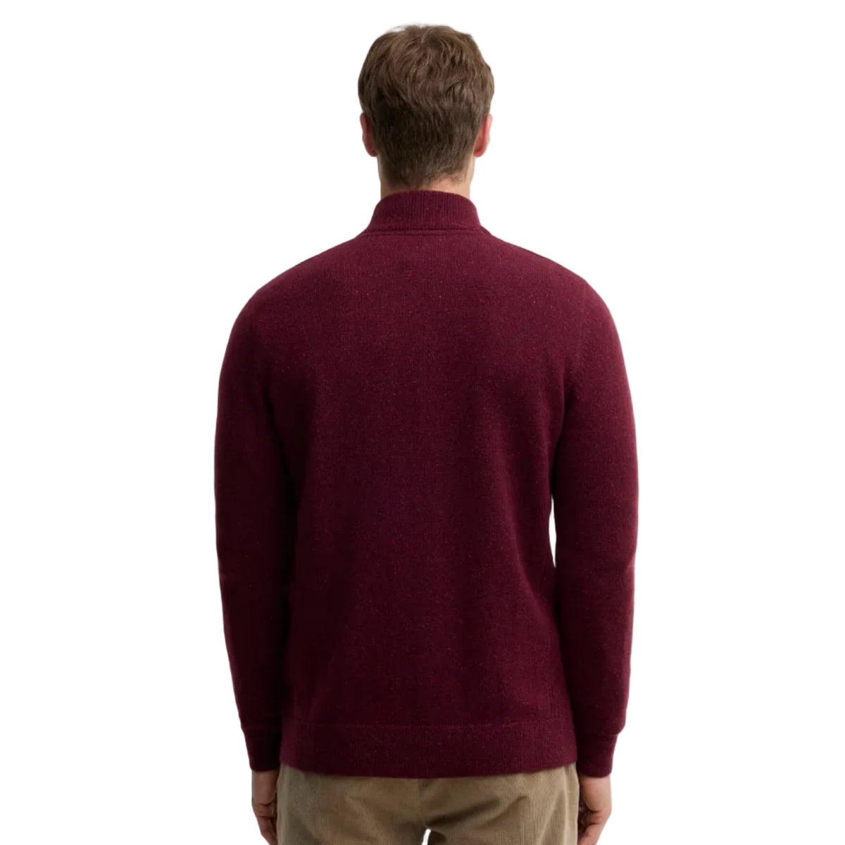 Barbour Tisbury men's half-zip jumper in ruby red