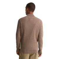 Barbour Mens Sweater Herringbone Knitted Half Zip Stone