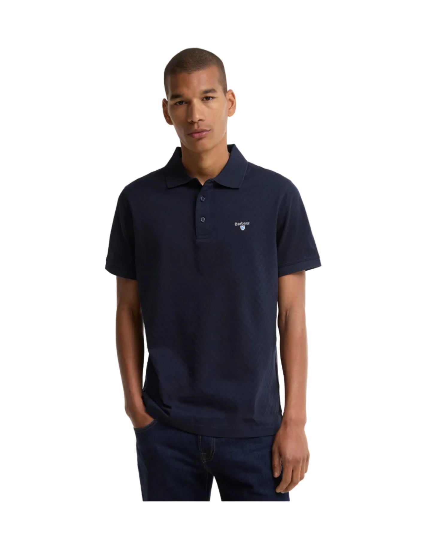 Barbour Mens Polo Sutton Tailored Fit Navy/Highland