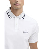 Barbour International Mens Burnwood Tipped Polo Shirt White