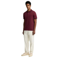 Barbour Mens Polo Lunan Tartan Trimmed Tailored Shirt Dark Bordeaux