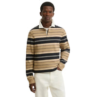 Barbour Mens Shirt Frith Tartan Stripe Rugby Stone