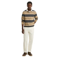 Barbour Mens Shirt Frith Tartan Stripe Rugby Stone
