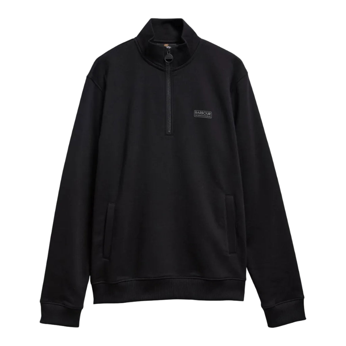 Barbour International Mens Half Zip Essential Sweatshirt Black