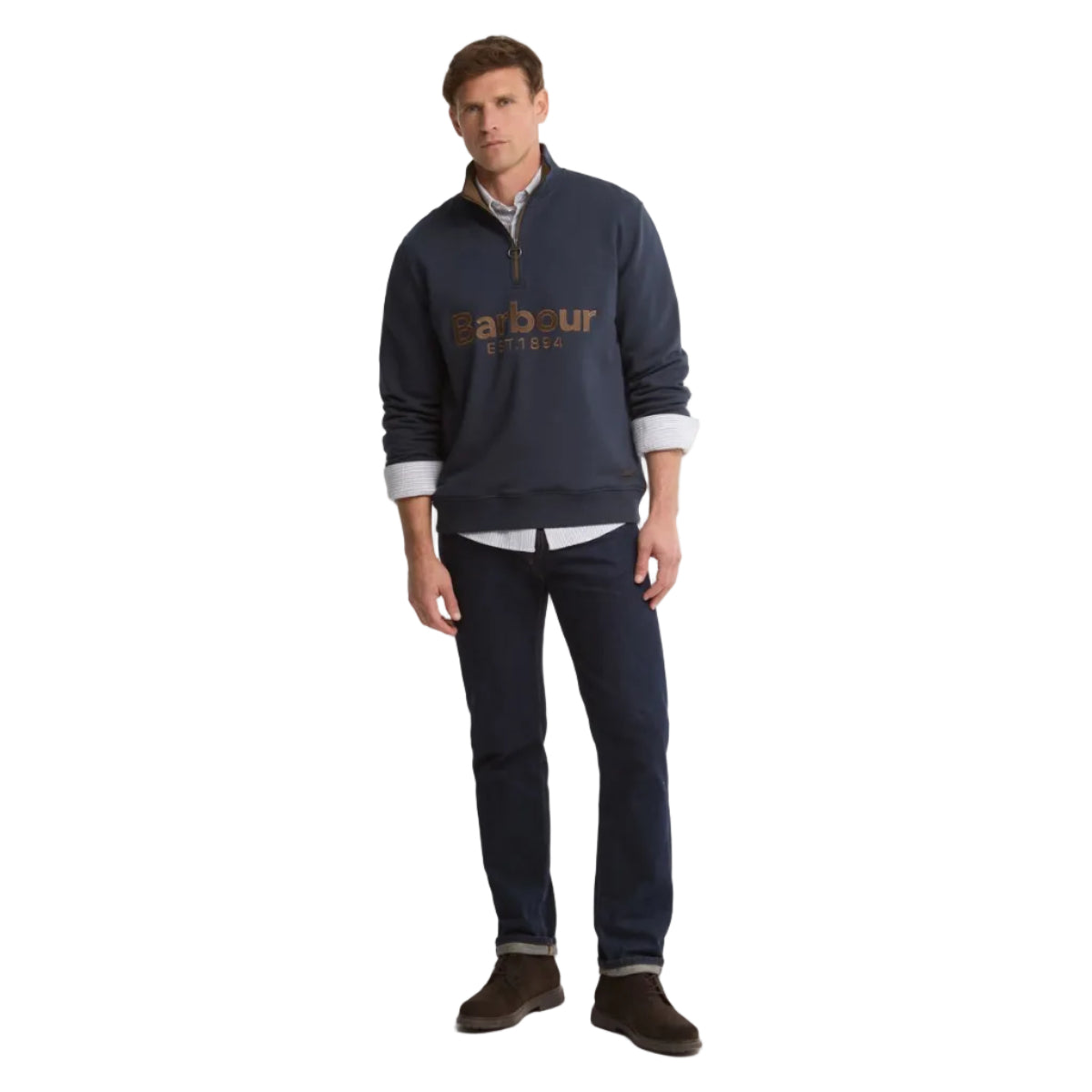 Barbour men's navy half-zip sweatshirt