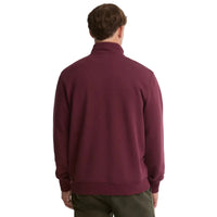 Barbour Mens Half Zip Fosse Sweatshirt Dark Bordeaux