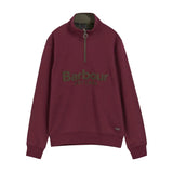 Barbour Mens Half Zip Fosse Sweatshirt Dark Bordeaux