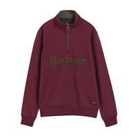 Barbour Mens Half Zip Fosse Sweatshirt Dark Bordeaux