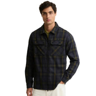 Barbour International Oxborough men's black and fir green overshirt