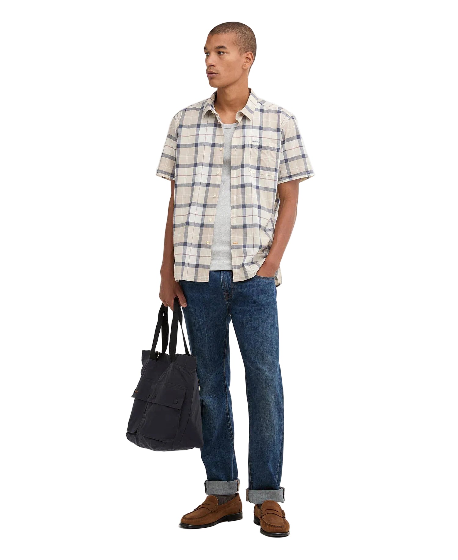 Barboour Mens Gordon Summer Fit Shirt Oban Mist Tartan