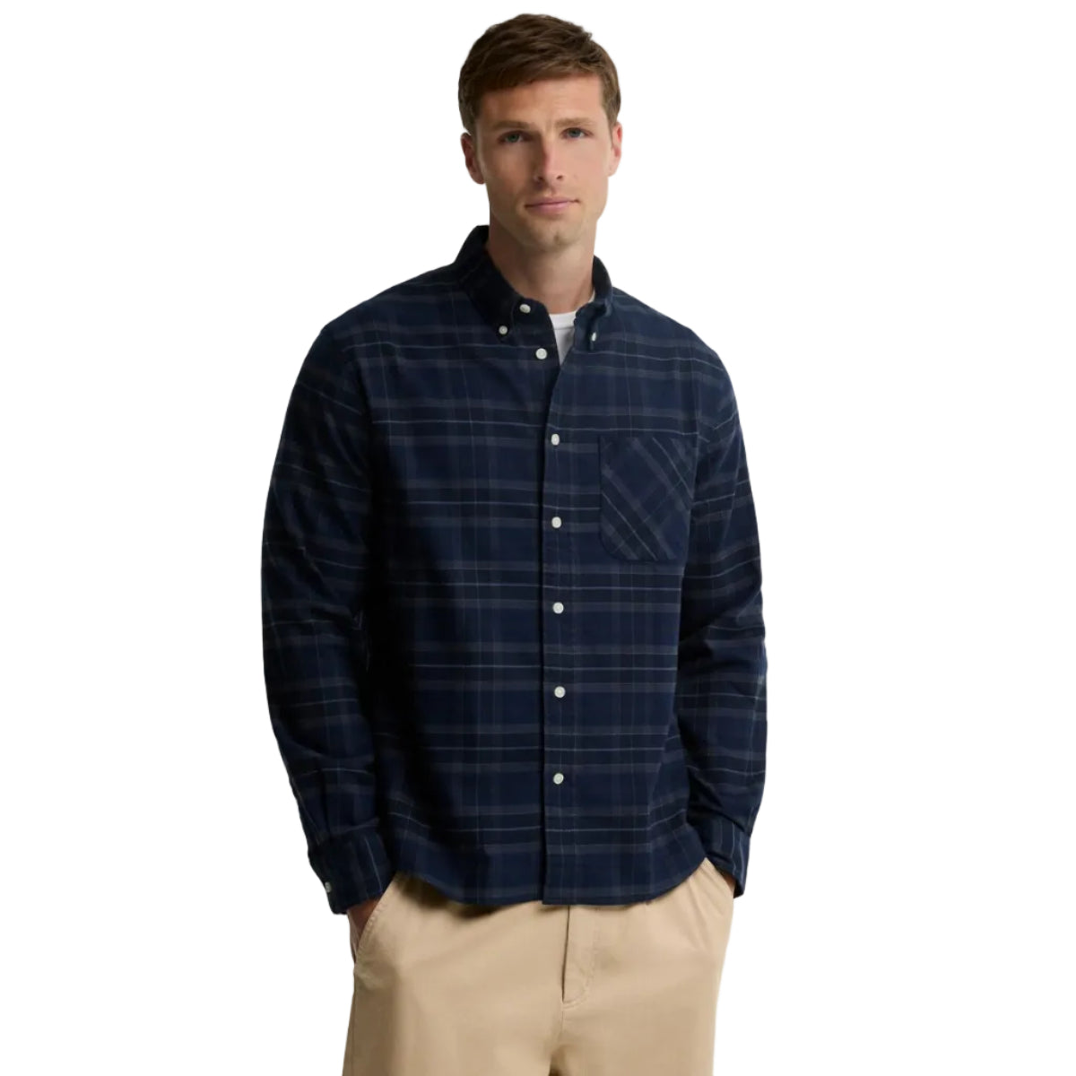 Barbour Mens Shirt Mineral Tartan Authentic Midnight Loch