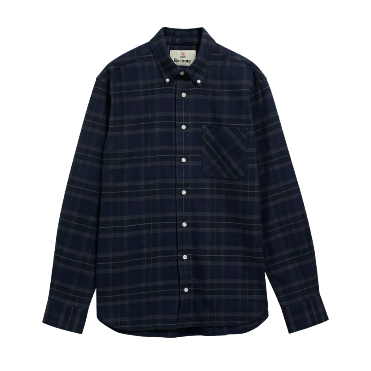Barbour Mens Shirt Mineral Tartan Authentic Midnight Loch