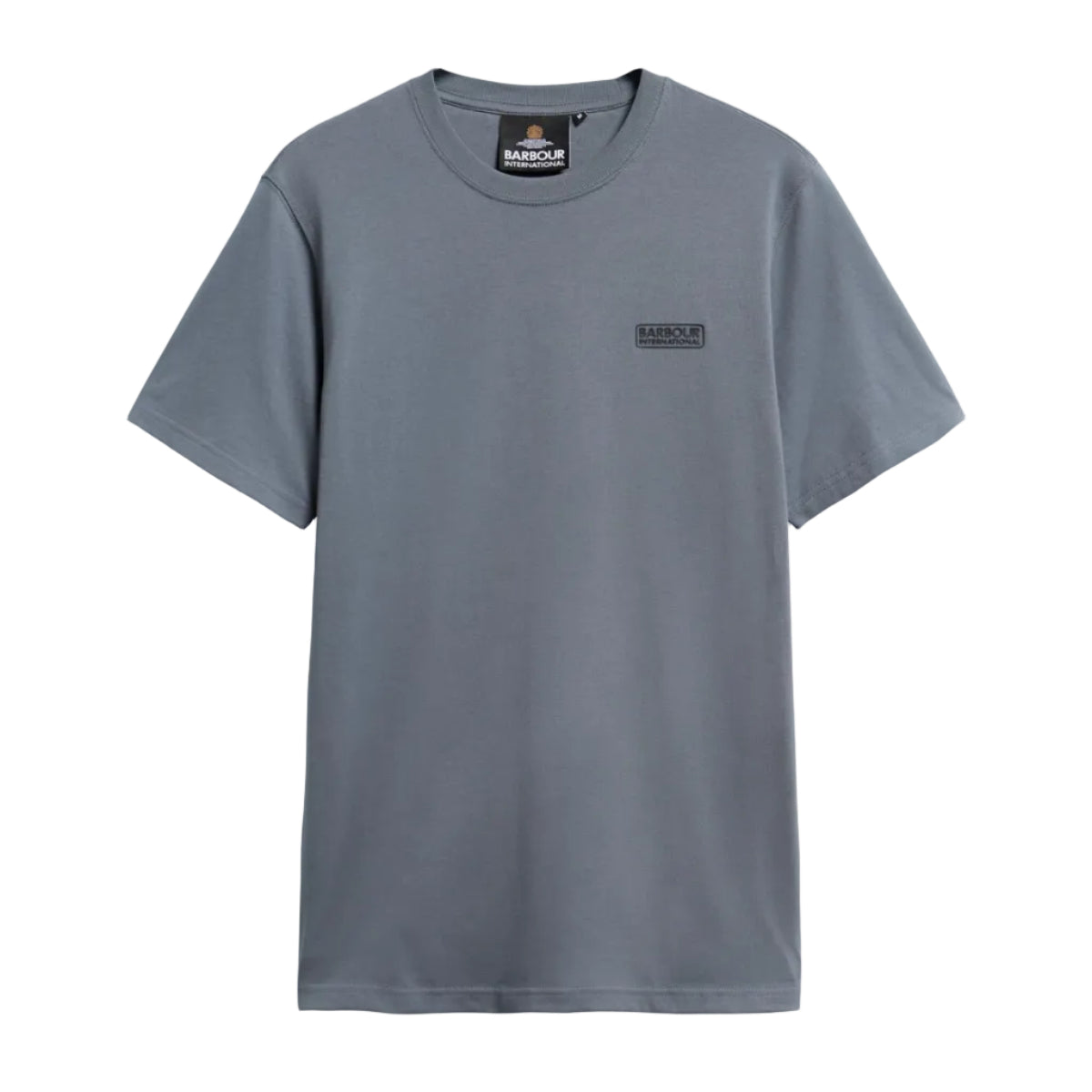 Barbour International Mens T-Shirt Small Logo Washed Charcoal