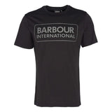 Barbour International Mens T-Shirt Essential Large Logo Black/Pewter