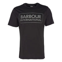 Barbour International Mens T-Shirt Essential Large Logo Black/Pewter