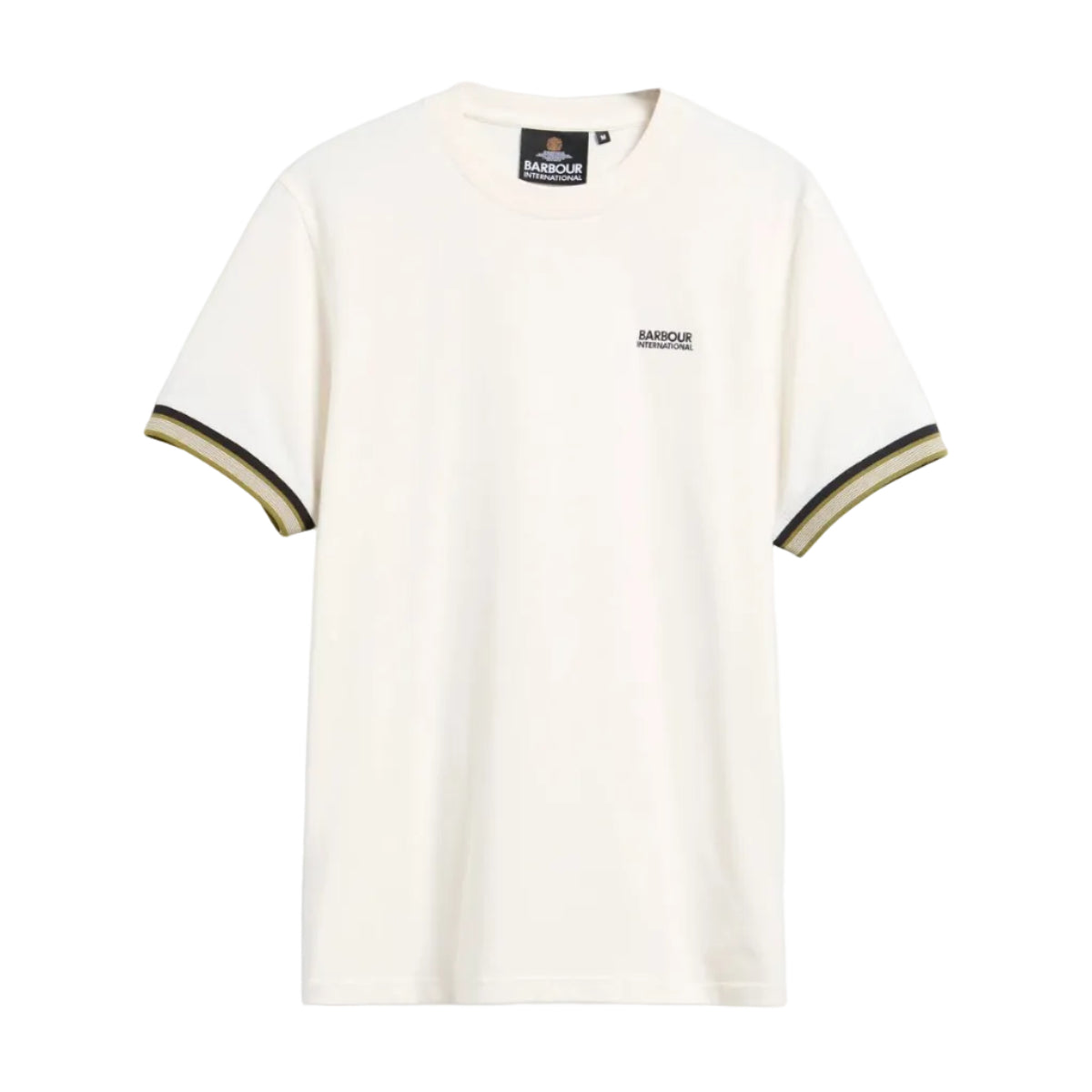 Barbour International Mens T-Shirt Newport Tipped Whisper White