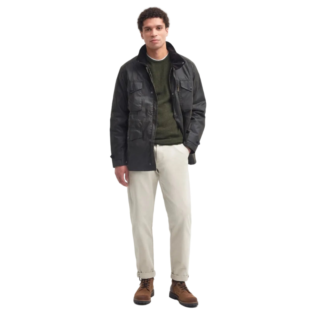 Barbour men's olive waxed jacket
