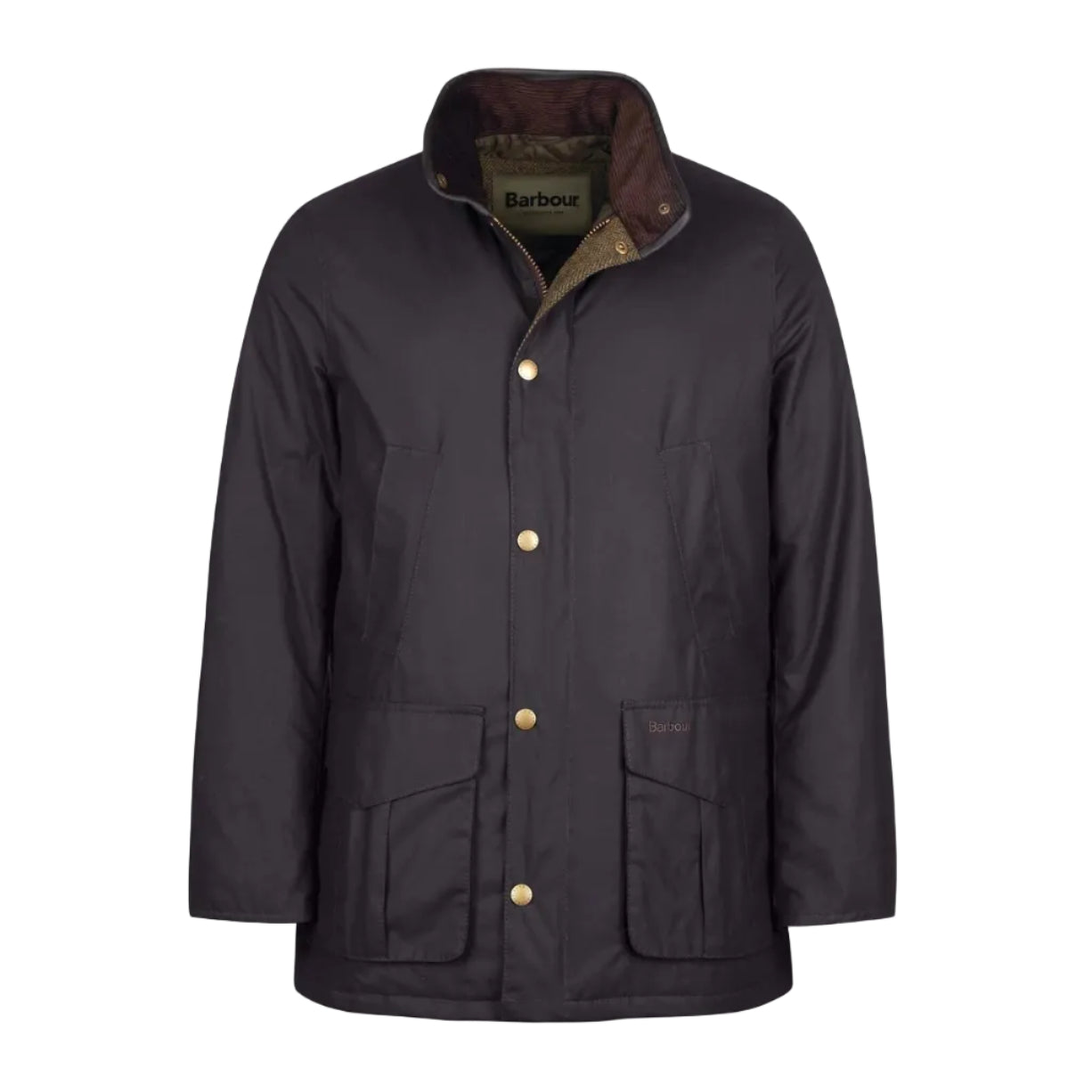 Barbour Hereford men's rustic waxed cotton jacket with corduroy collar