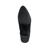 Marco Tozzi women's navy ankle boots with block heel and circular ankle detail