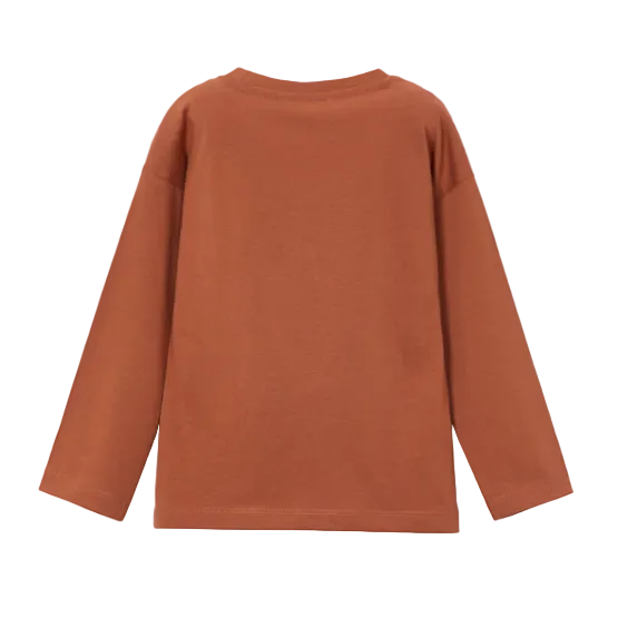 Mayoral boys' rust long sleeve T-shirt with vehicle design