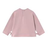 Mayoral girls' mauve long sleeve T-shirt with floral bow-tie detail