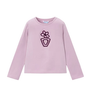 Mayoral girls' lilac mauve floral long sleeve T-shirt