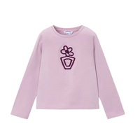 Mayoral girls' lilac mauve floral long sleeve T-shirt
