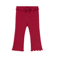 Mayoral baby girls' rooibos ribbed flare leggings with ruffle hem