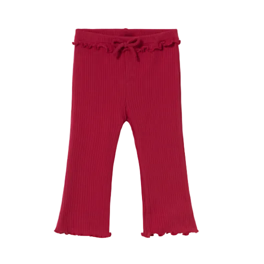 Mayoral baby girls' rooibos ribbed flare leggings with ruffle hem