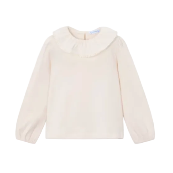 Mayoral Girls Blouse Ruffled Neck Soy