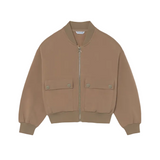 Mayoral girls' camel zip-up hoodie with pockets