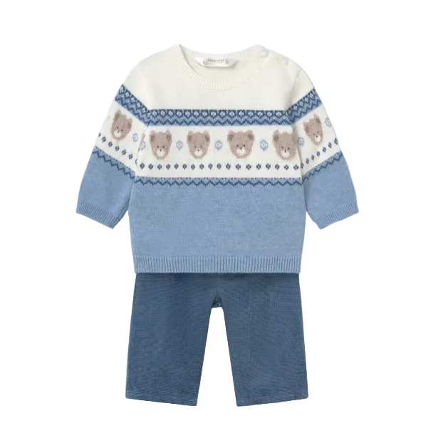 Mayoral baby boys' rain blue two piece knit and trouser set