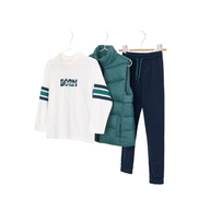 Mayoral boys' dark lake blue three piece gilet, top and jogger set