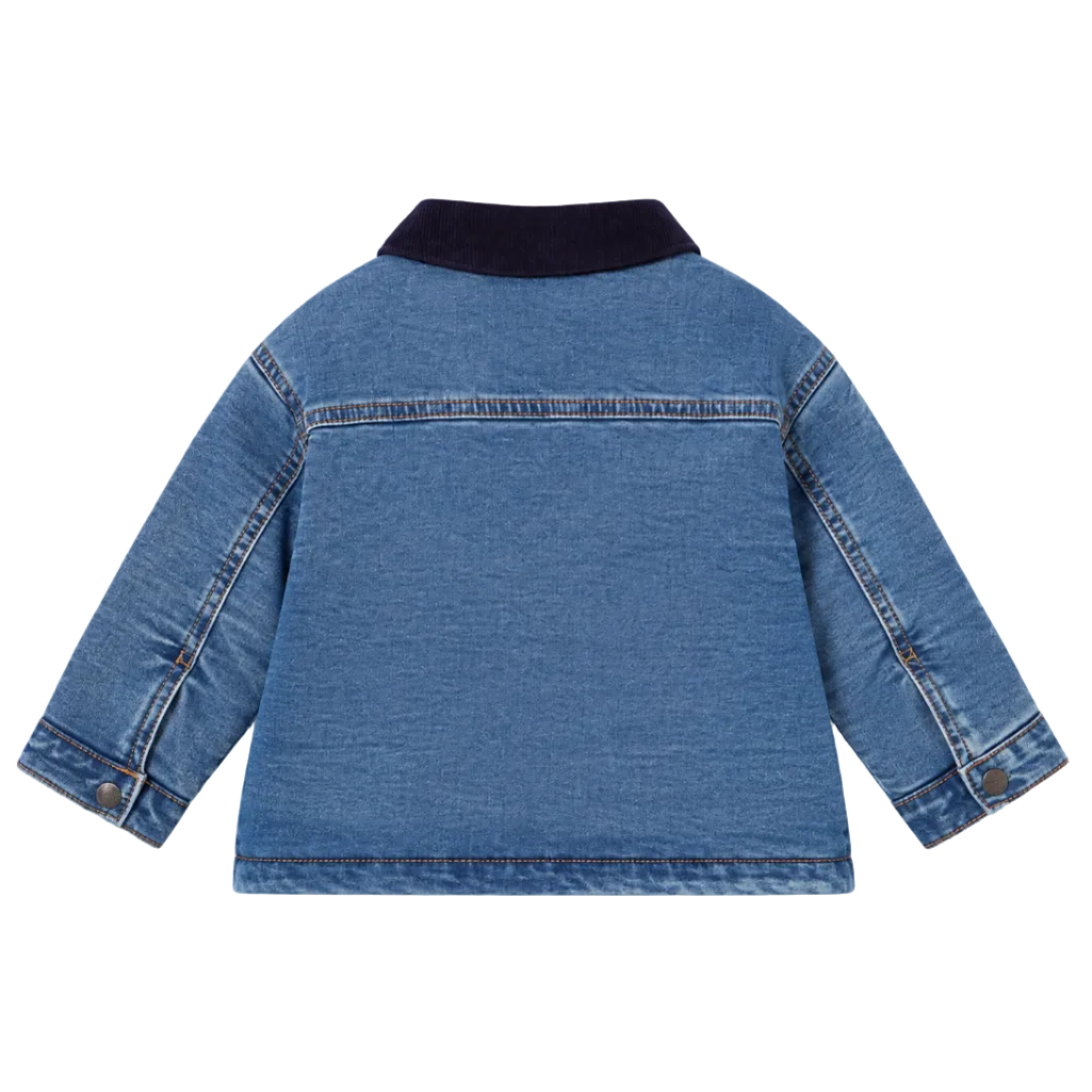 Mayoral baby boys' blue denim jacket with navy cord collar