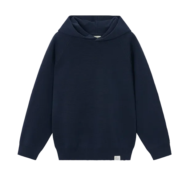 Mayoral boys' navy textured knit hooded jumper