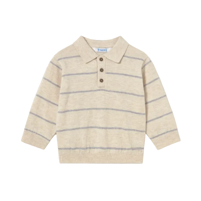Mayoral boys' stone grey knitted jumper