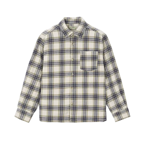 Mayoral boys' natural cream check shirt
