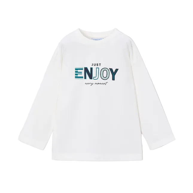 Mayoral boys' cream long sleeve top