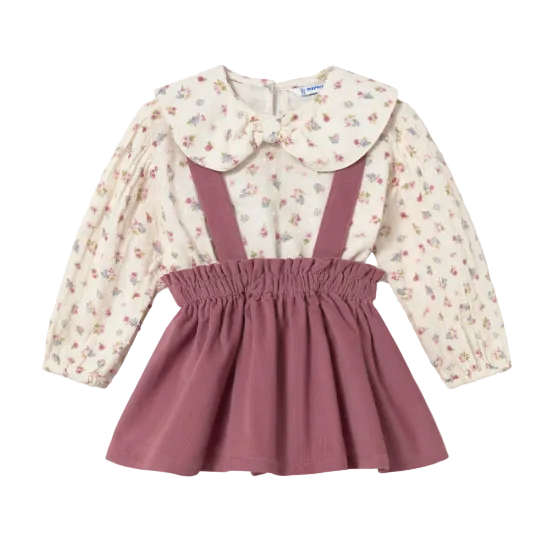 Mayoral girls' violet two piece top and skirt set