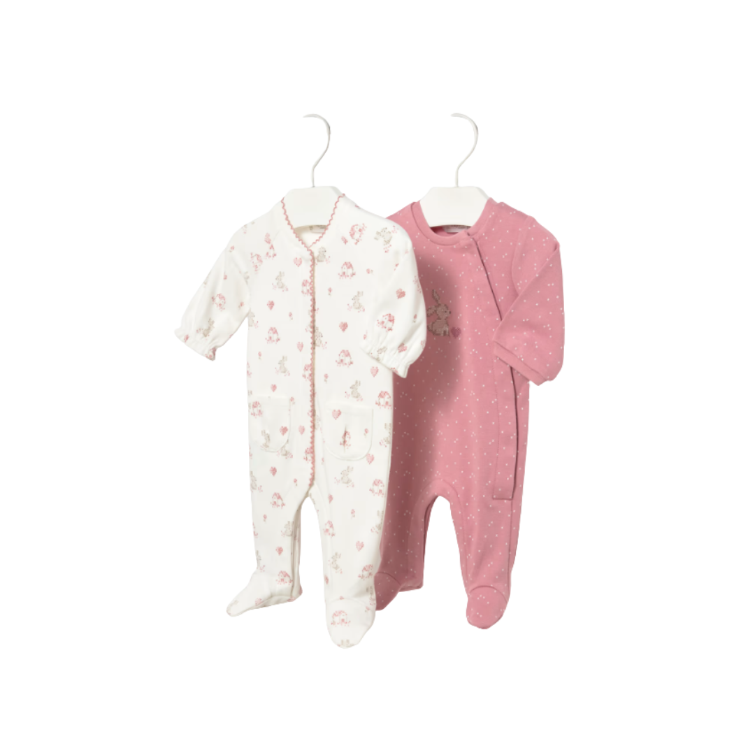 Mayoral baby girls' two-piece babygrow set in cipria pink