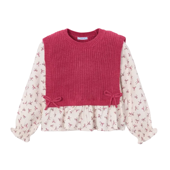 Mayoral girls' petal mix knitted top